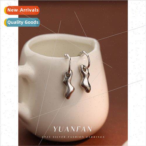 s925 silver cold wind baroque earrings female senior irregul