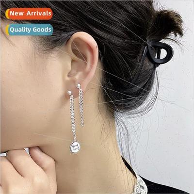 Asymmetrical earrings适用women chain tassel lucky lucky lett