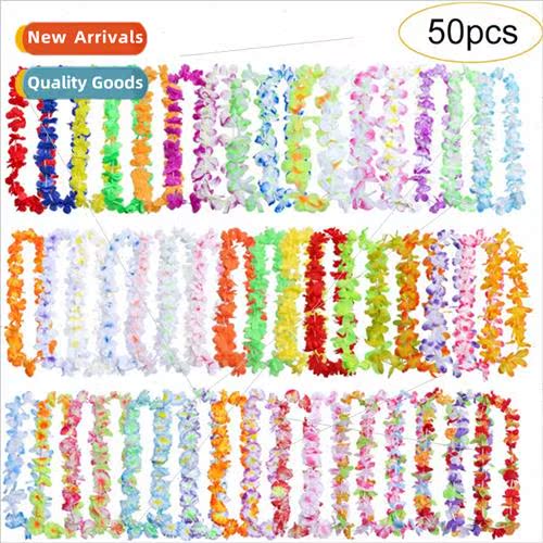 Hawaii Party Decoration 50 color leis Mixed colors No bad sm