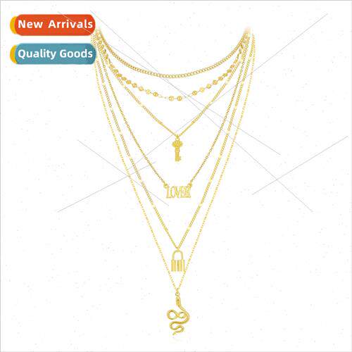 Alloy Necklace Set Vintage Creative Multi-Layer Snake Pendan