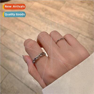 Koreasimple zirconia pearl multi-layer open ring fashion wil