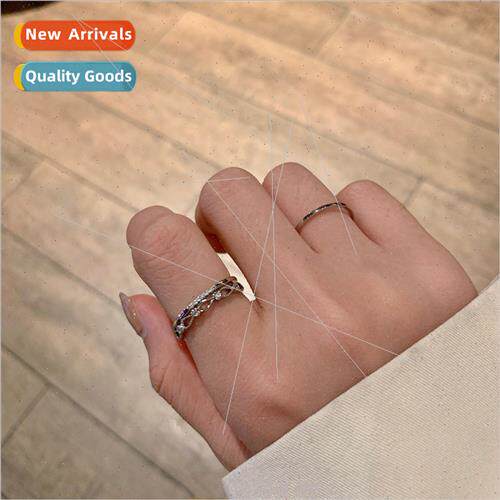 Koreasimple zirconia pearl multi-layer open ring fashion wil