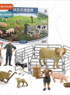 workers poultry farm equipment happy farm scene model set de