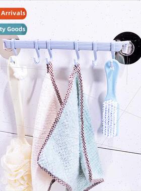 Kchen wall hanging 6 rows hooks creative bathroom nail-free