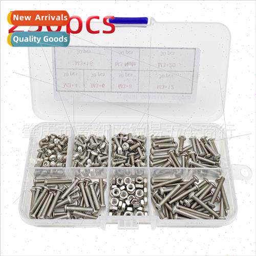 230pcs M3 wh hexagon nuts stainless steel 304 half round hea
