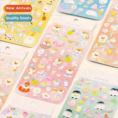 Summer dog cat duck bear cute animal cold drink food ice cre