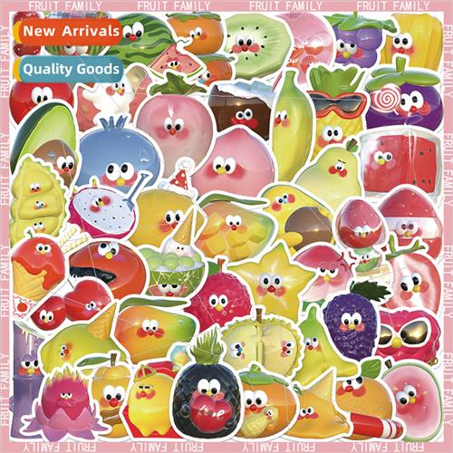 50 sheets cute fru family stickers cartoon DIY water cup lug