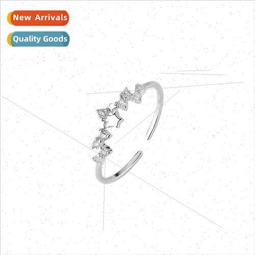 Diamond full star ring women niche fashion exquise nd open f
