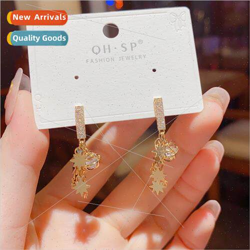 New tide fashion star tassel earrings female s925 silver nee