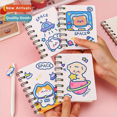 Astronaut coil book cartoon a7 loose-leaf side flip notepad