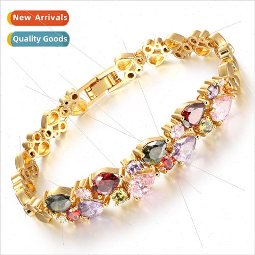 Europe Vintage Crystal Bracelet Copper Gold Plated Color HJe