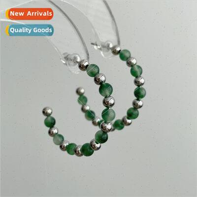 2022 fall jade earrings new tide vegetarian circle earrings