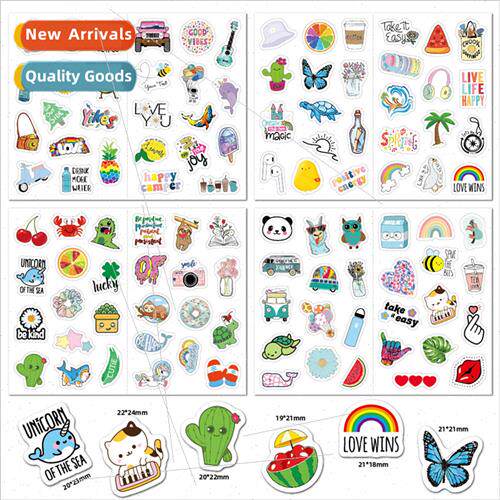 Beach Stickers 104pcs Small ze WaterproCartoon Outdoor Guar
