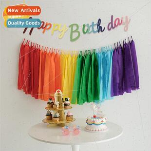 Colorful amese Happy Birthday Alphabet Pull Flags Baby Weeke