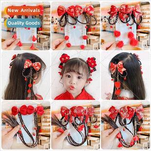 hair clipshairball tassel hair accessories girls headdress b