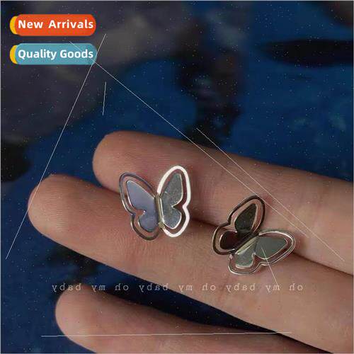 Korea exquise hollow small butterfly earrings female ins hun