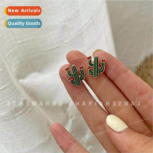 Korea creative simple cactus earrings female earrings cute e