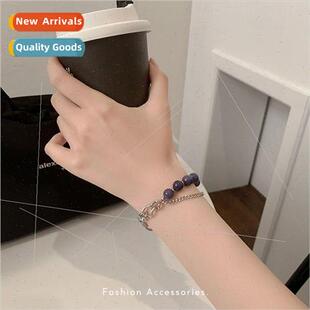 Beaded amethyst bracelet 2022 new female summer niche fashio