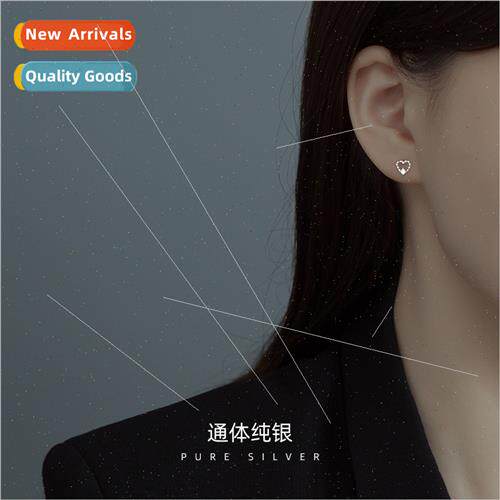 S925 silver French cute love earrings female Korea mini peac