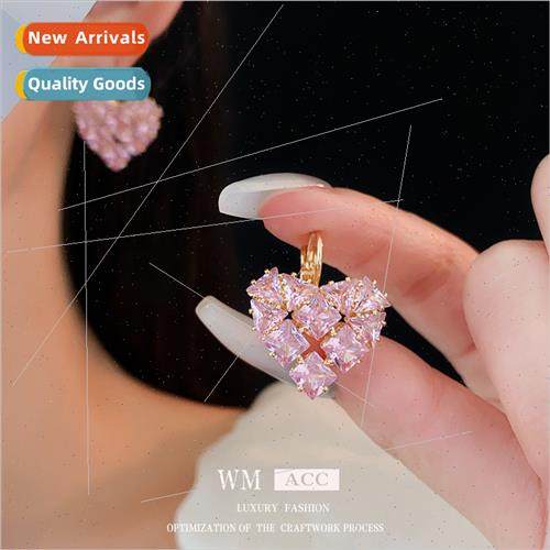 Koreasimple zirconia love earrings earrings hundred match ea
