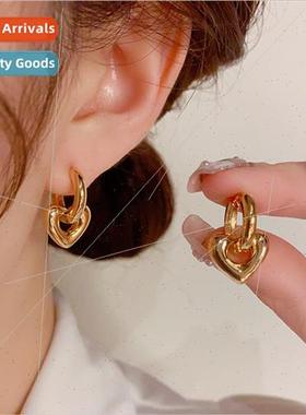Delicate fashion metal love earrings earrings two wear hundr