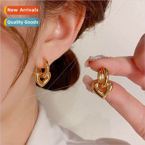 Delicate fashion metal love earrings earrings two wear hundr