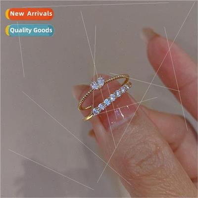 Love Opening Ring 2 pcs Set Niche Fashion Rings Hundred Love
