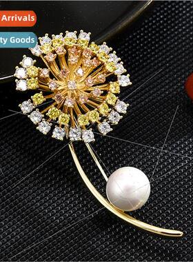 Diamond zirconia dandelion crystal sun flower su cardigan co