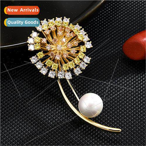 Diamond zirconia dandelion crystal sun flower su cardigan co