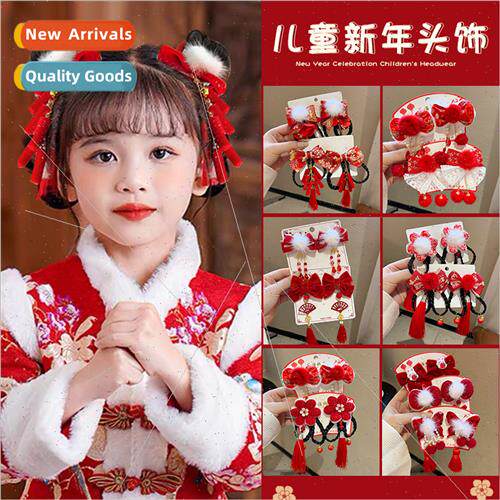 Red hair accessories适用children antique butterfly flowers p