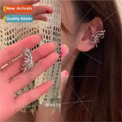 ins metal wind sweet cool butterfly wings ear bone clip whou
