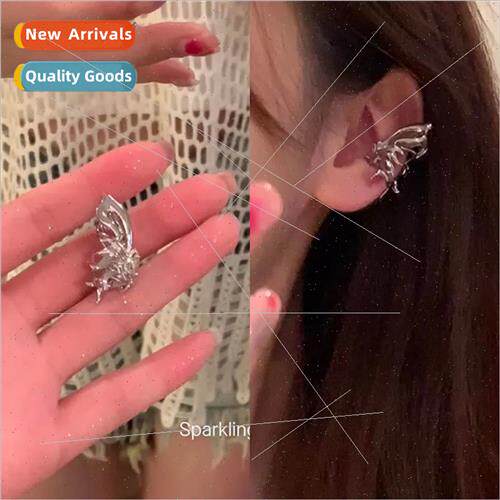 ins metal wind sweet cool butterfly wings ear bone clip whou