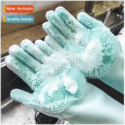 Dishwashing licone Gloves Kchen Scrubbing licone Cleaning Gl