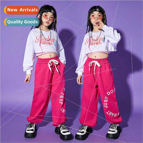 Girls Jazz Dance Costume Hip Hop Summer Dew Navel Girls  Clo