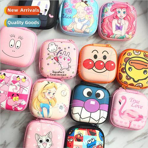 Cartoon fresh mini coin purse small square bag leather zippe