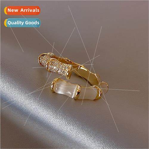 Diamond geometric open ring female niche sense fashion finge