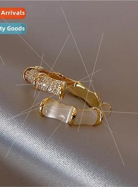 Diamond geometric open ring female niche sense fashion finge