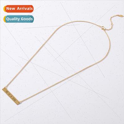 lver Gold Plated Engraved Geometric Necklace Women Korea mpl