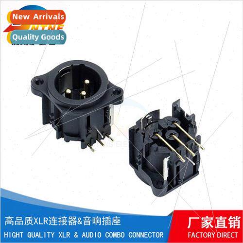 XL Socket Microphone XLR-DY-09A Black Caron Connector Mic So