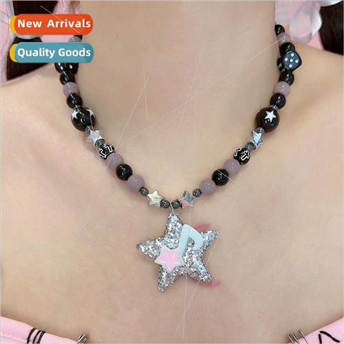 New summer colorful beaded star note pendant necklace tide f