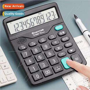 837 Voice Student Calculator Solar 12-digit Large Screen Com