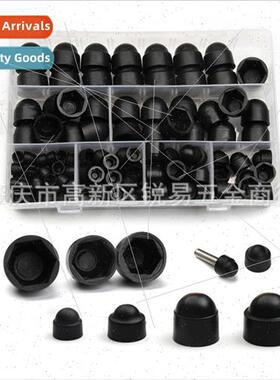 145pcs Black Rubber Hex Nut Caps Boxed Protective Caps M4-M1