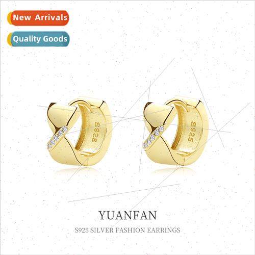 925 silver niche twisted knot hoop earrings female Europe in