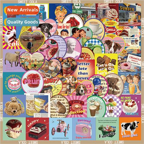 50 Cute Sweetheart Coke Love Label Stickers Decoration Handb