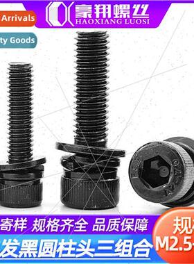 304 black cylindrical head hexagon socket flat spring pads t