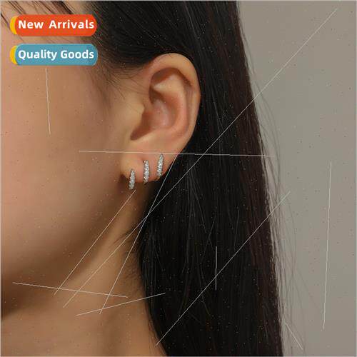 New silver three claws new wave earrings copper set zirconia