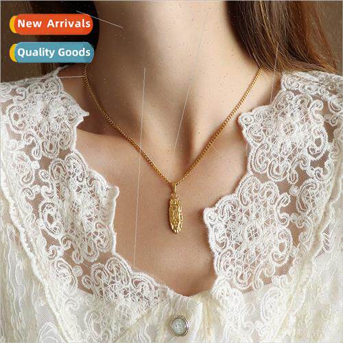 Europe portra oval necklace women tanium steel necklace gold