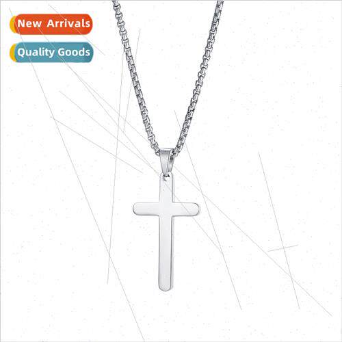 Hip hop niche cross pendant set simple new tanium steel neck