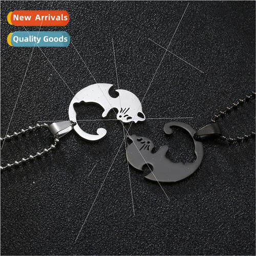 Tanium Steel Necklace Cat Couple Sweater Chain Female Winter