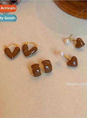 Autumn winter Merad color 百搭耳钉 female ins tide niche ret